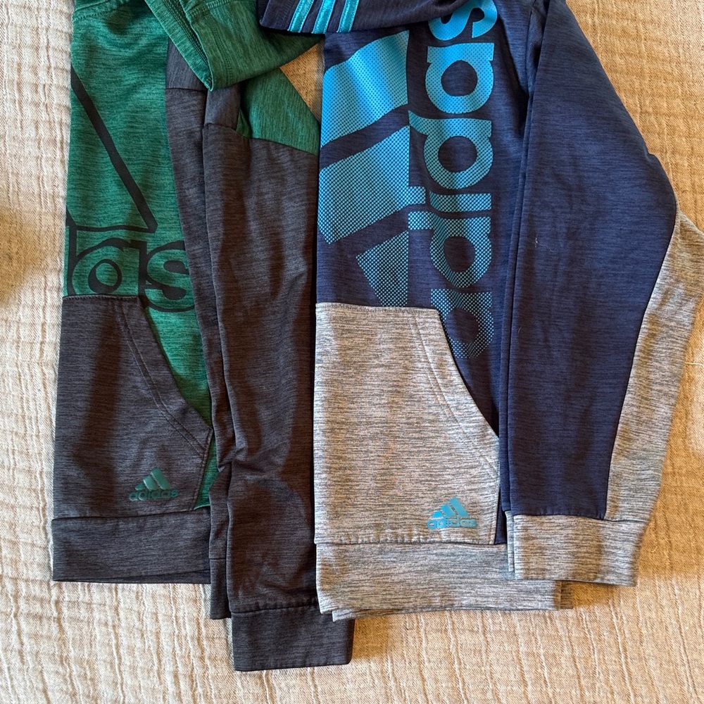 Adidas Kids' Green and Navy Boys Hoodies set of 2
